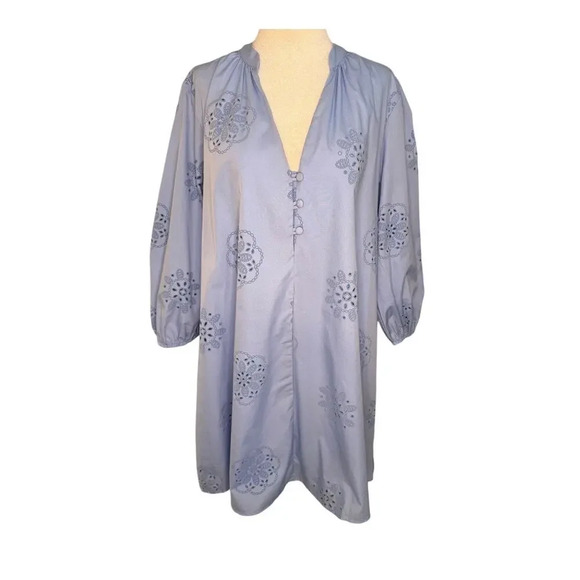 NEW Zara Women’s Medium Poplin Dress With Rubberised Embroidery NWT‎ - Picture 1 of 9
